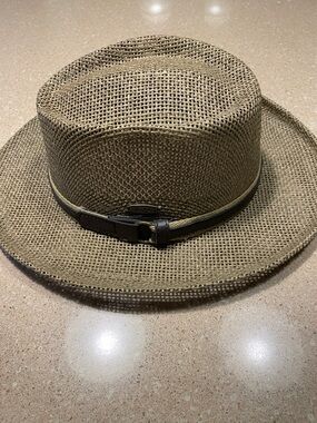 Panama Jack Straw Fedora Hat with Brown Band